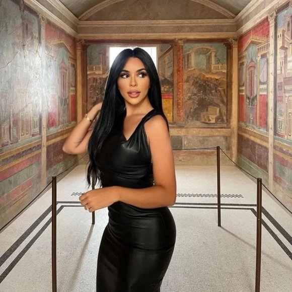 ZARA FAUX LEATHER MIDI BLACK DRESS - Picture 3 of 5